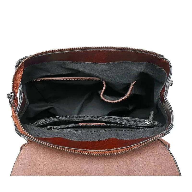 Chic Ladies Leather Backpack