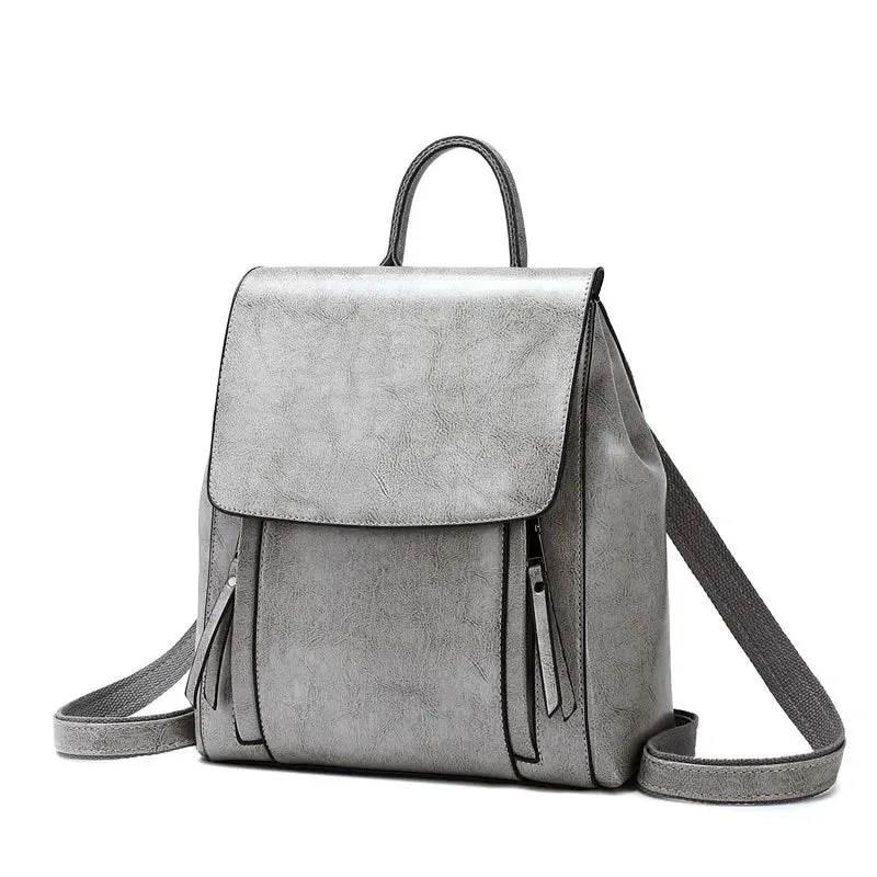 Chic Ladies Leather Backpack