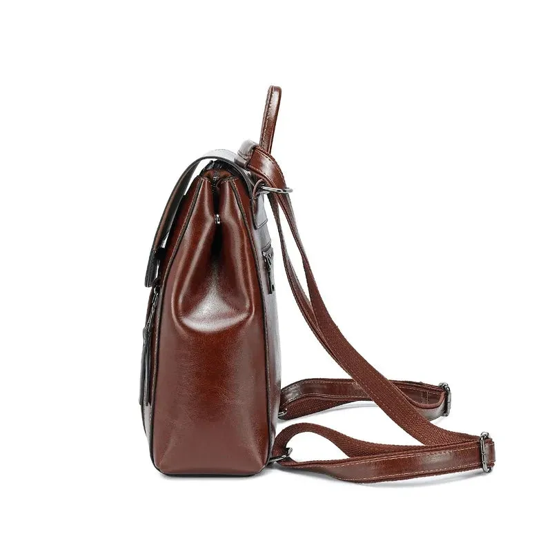 Chic Ladies Leather Backpack