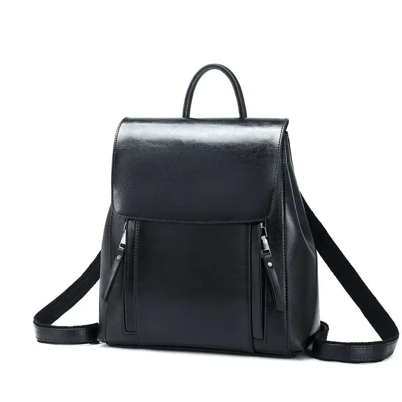 Chic Ladies Leather Backpack
