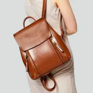 Chic Ladies Leather Backpack