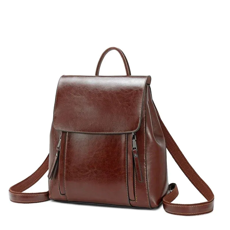 Chic Ladies Leather Backpack