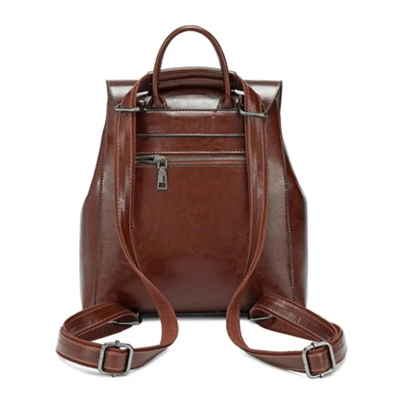 Chic Ladies Leather Backpack