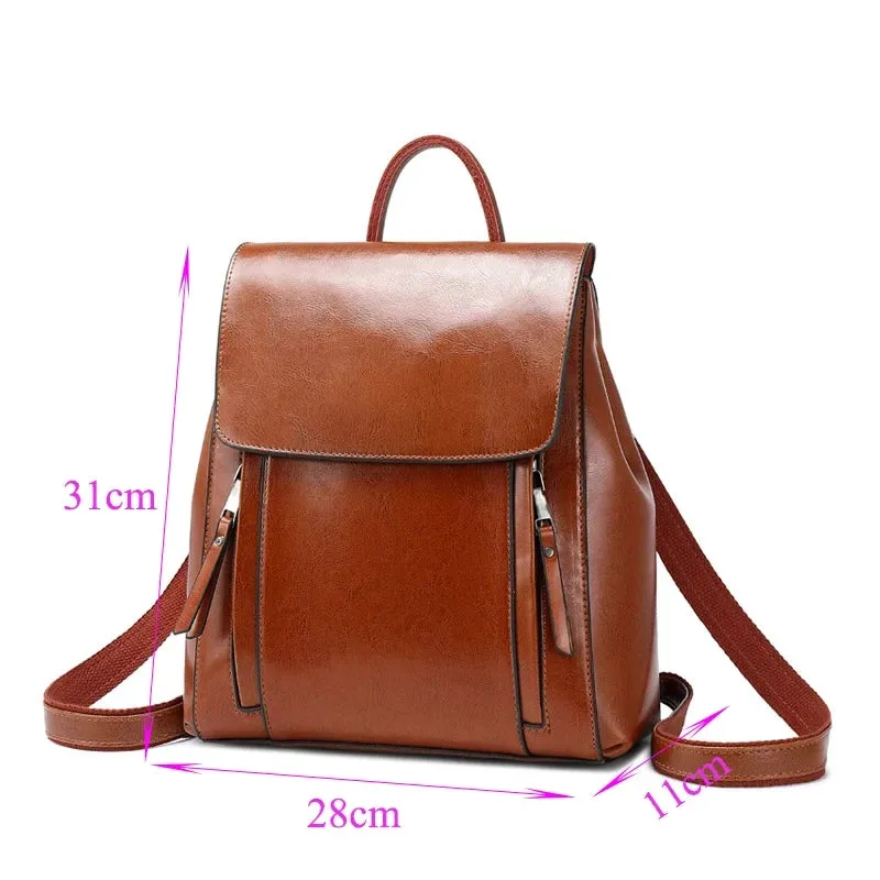 Chic Ladies Leather Backpack
