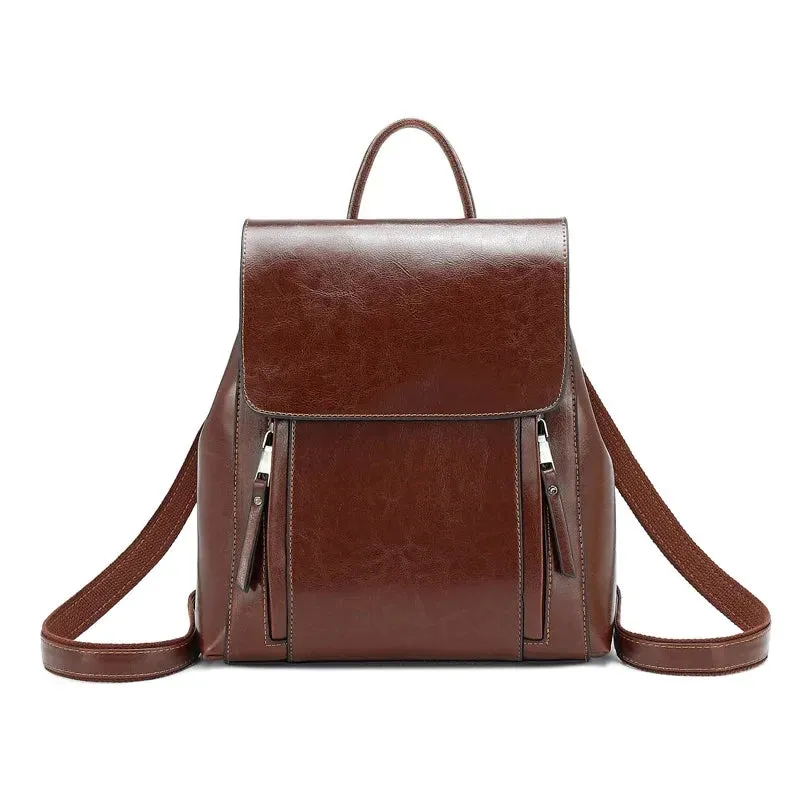 Chic Ladies Leather Backpack