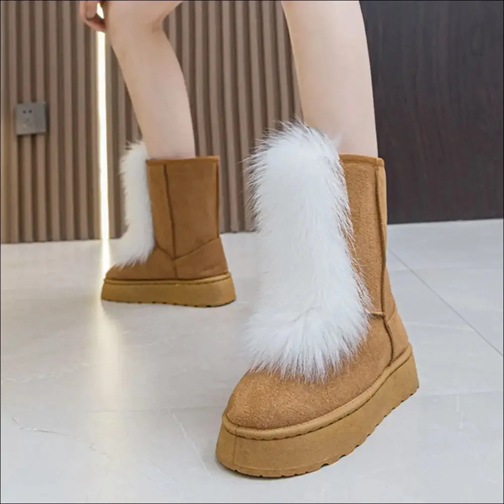 Chic Thermal Suede Platform Boots