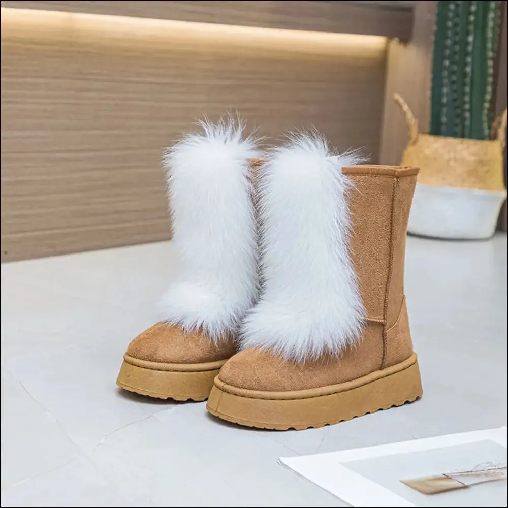 Chic Thermal Suede Platform Boots