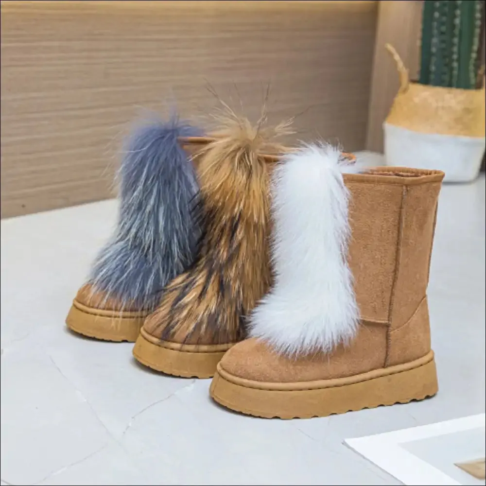 Chic Thermal Suede Platform Boots