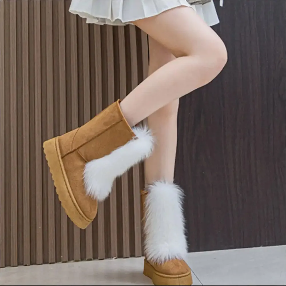 Chic Thermal Suede Platform Boots