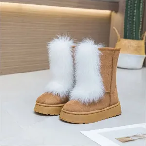 Chic Thermal Suede Platform Boots