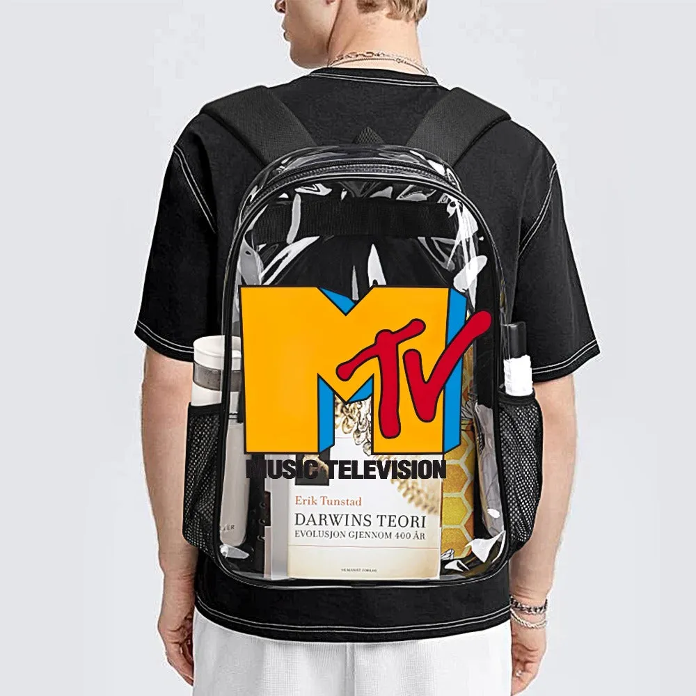Classic MTV Logo Transparent Backpack 17 Inch