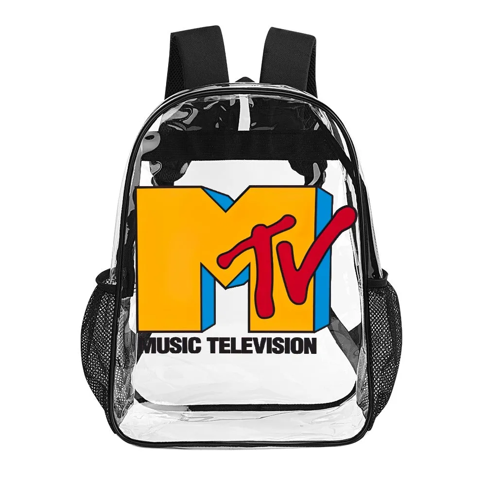Classic MTV Logo Transparent Backpack 17 Inch