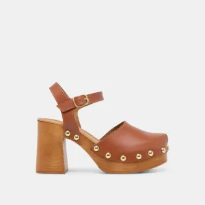 CLOVER HEELS COGNAC LEATHER