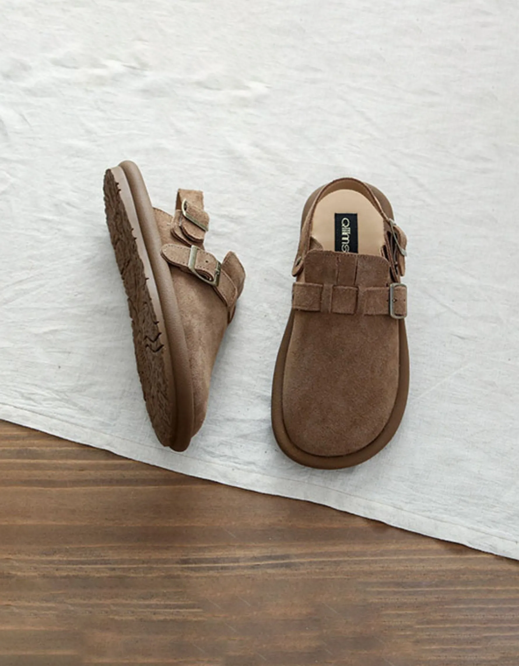 Comfortable Wide Toe Box Suede Clogs Slippers