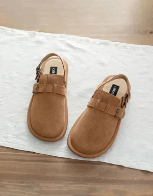 Comfortable Wide Toe Box Suede Clogs Slippers