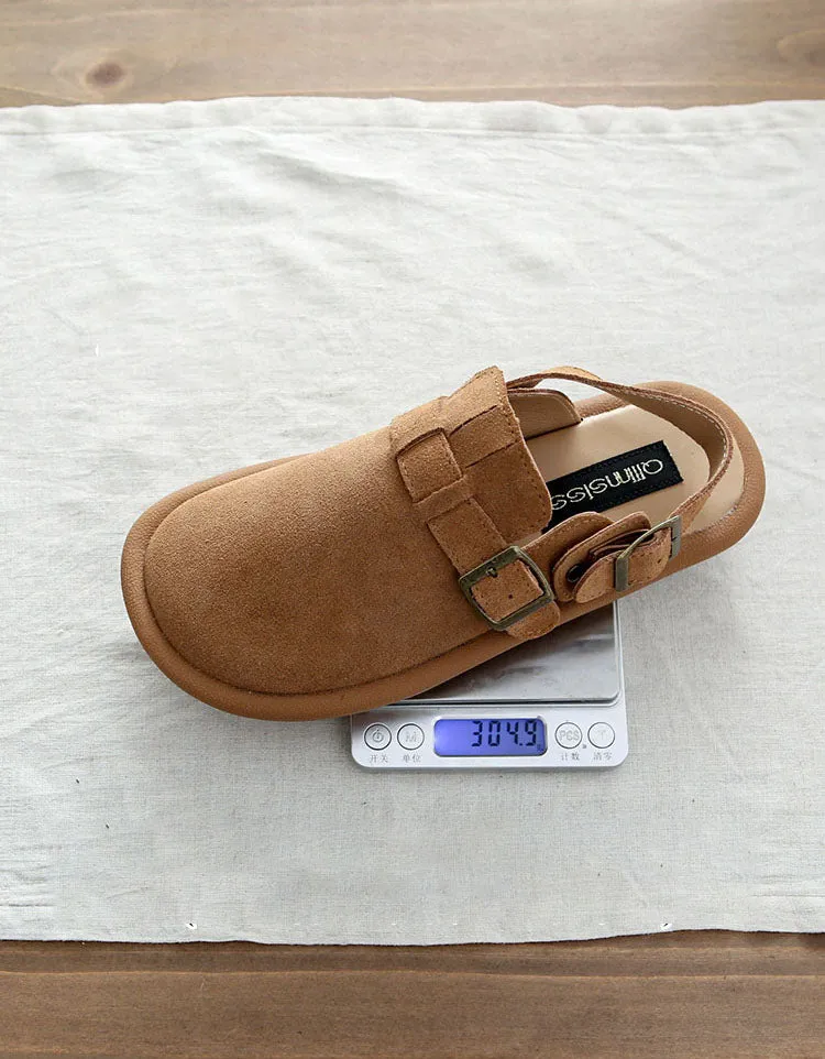 Comfortable Wide Toe Box Suede Clogs Slippers
