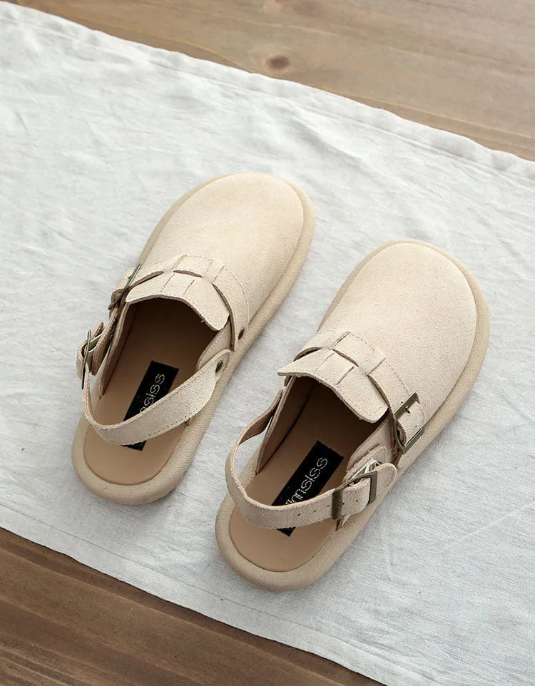 Comfortable Wide Toe Box Suede Clogs Slippers