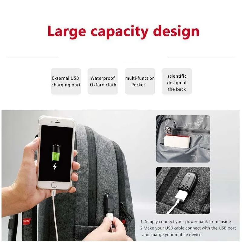 Copy of Backpack USB Charging & Anti-Theft <br> Oxford