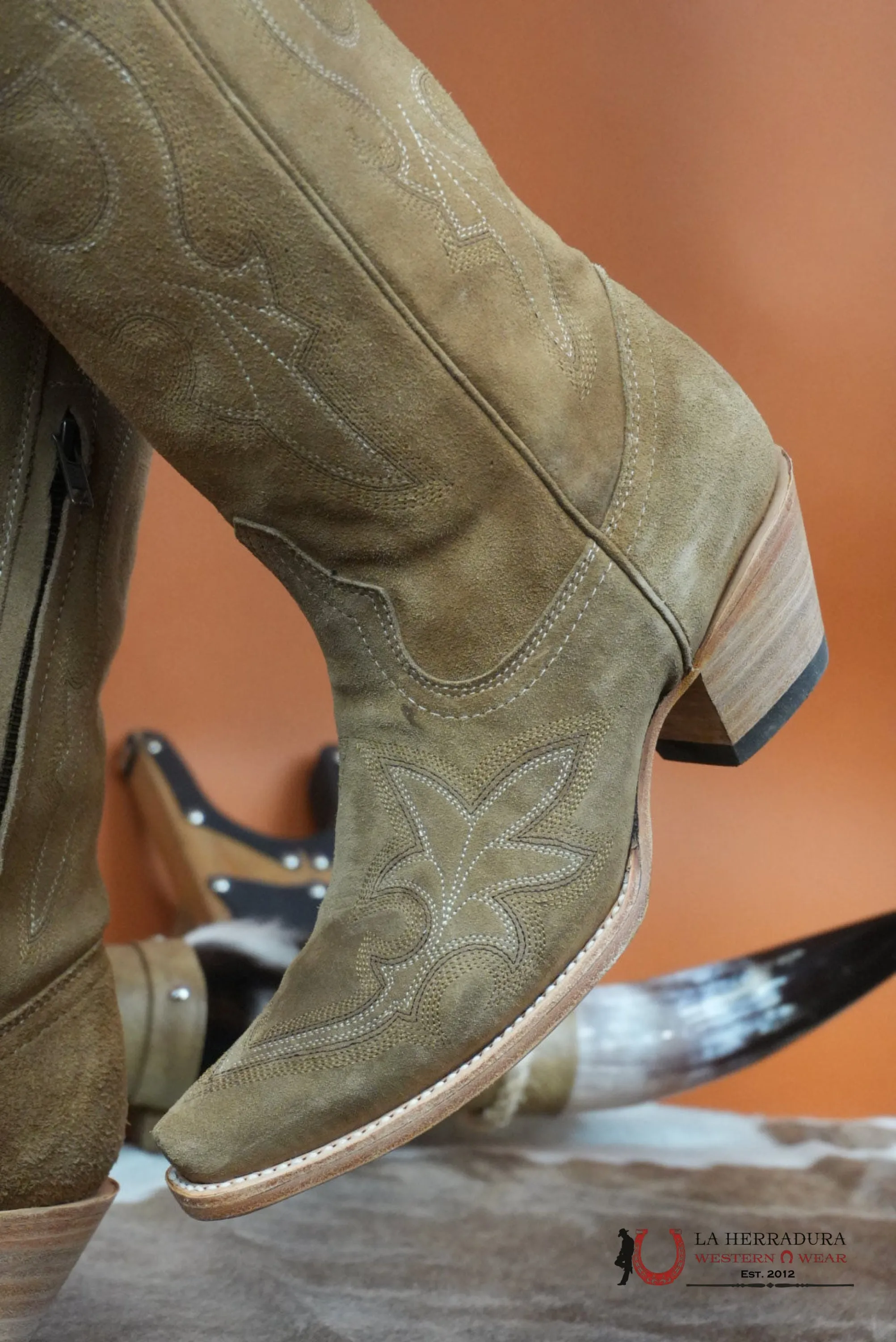 CORRAL TALL BOOT SAND SUEDE EMBROIDERY