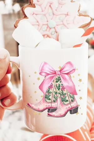 Cowgirl Christmas Boots Ceramic Mug