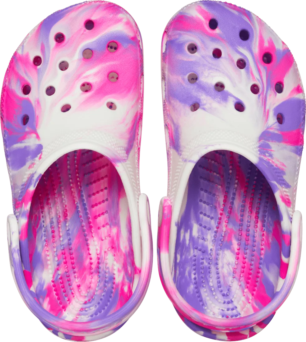 Crocs Classic Toddlers Marbled Clog - Pink Crush/Multi
