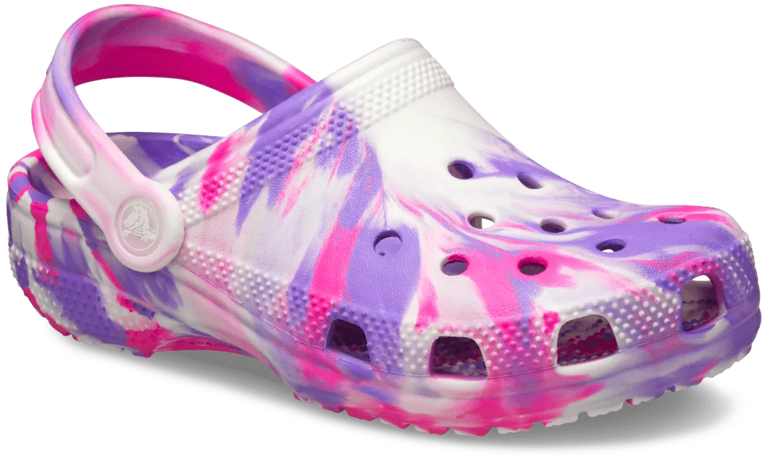 Crocs Classic Toddlers Marbled Clog - Pink Crush/Multi