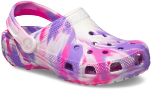 Crocs Classic Toddlers Marbled Clog - Pink Crush/Multi