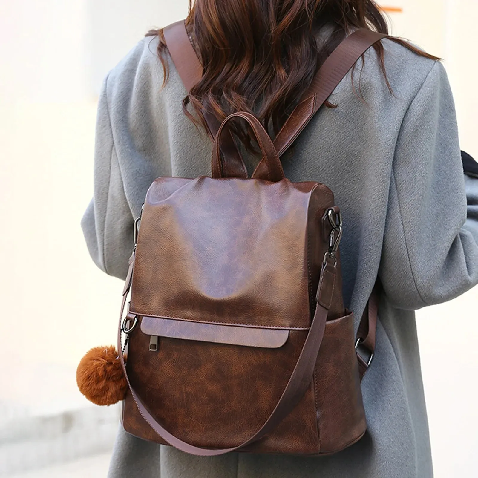 Cute Korean Aesthetic Black Backpack Minimalist Design - 14L Capacity
