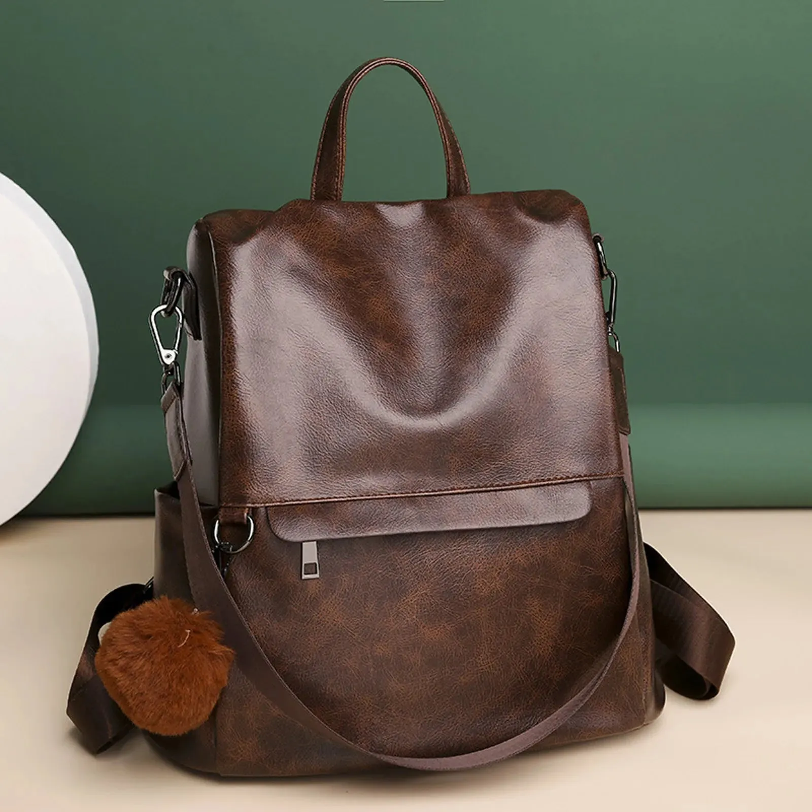 Cute Korean Aesthetic Black Backpack Minimalist Design - 14L Capacity