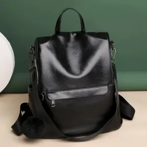 Cute Korean Aesthetic Black Backpack Minimalist Design - 14L Capacity