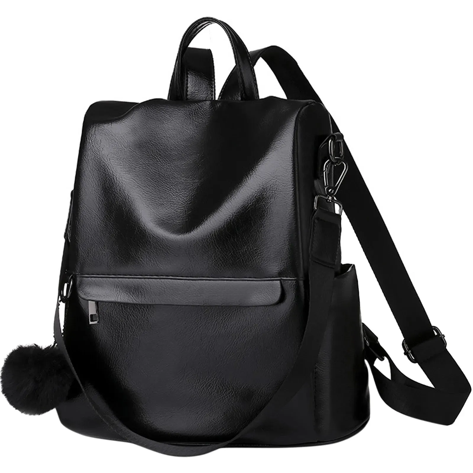 Cute Korean Aesthetic Black Backpack Minimalist Design - 14L Capacity