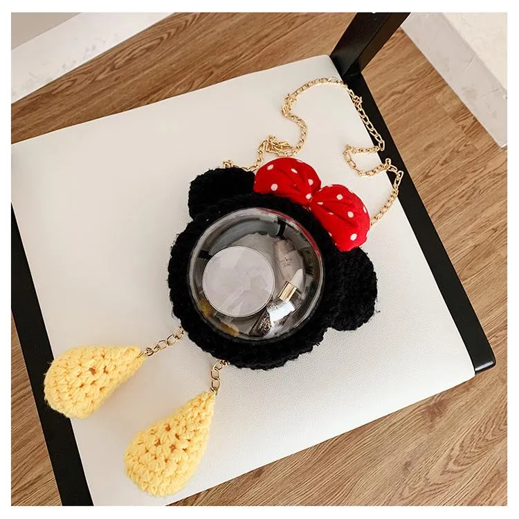 Cute Minnie Mouse Crochet Crossbody Purse Minnie Mouse Crochet Shoulder Bag for Girl Minnie Mouse Crochet Crossbody Purses