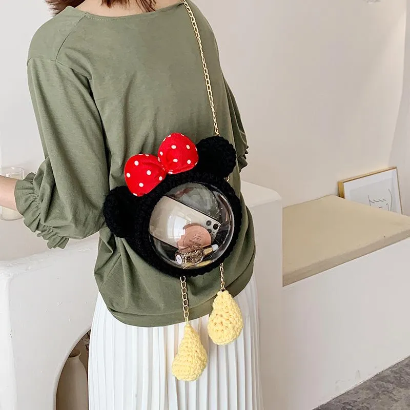 Cute Minnie Mouse Crochet Crossbody Purse Minnie Mouse Crochet Shoulder Bag for Girl Minnie Mouse Crochet Crossbody Purses