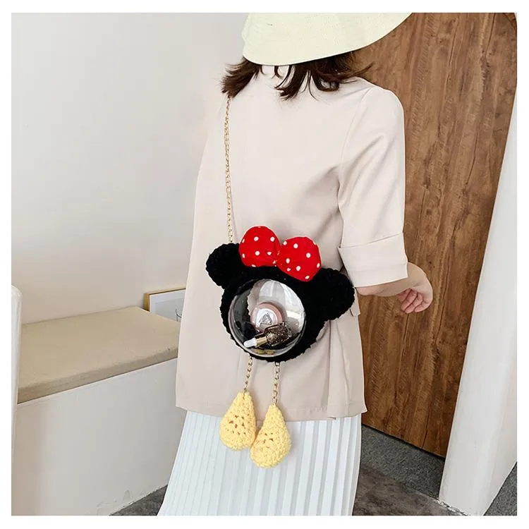 Cute Minnie Mouse Crochet Crossbody Purse Minnie Mouse Crochet Shoulder Bag for Girl Minnie Mouse Crochet Crossbody Purses