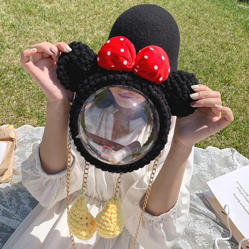 Cute Minnie Mouse Crochet Crossbody Purse Minnie Mouse Crochet Shoulder Bags for Girl Minnie Mouse Crochet Crossbody Purses