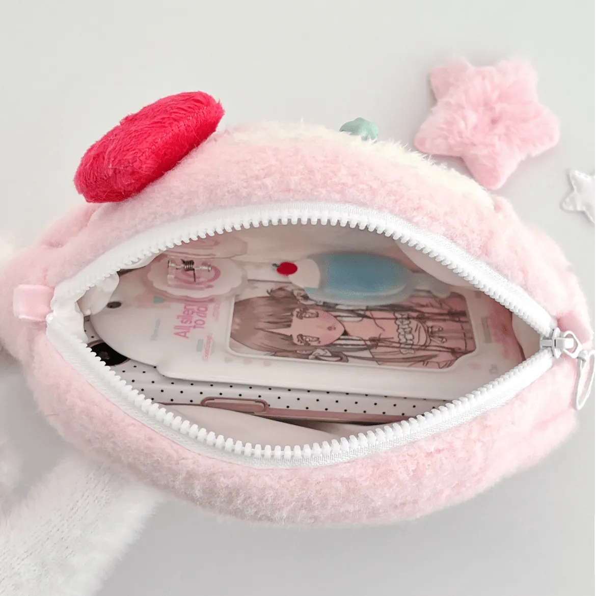 Cute Strawberry Cake Bow Crossbody Bag