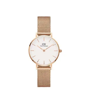 Daniel Wellington Petite 28 Melrose Rose Gold & White Watch