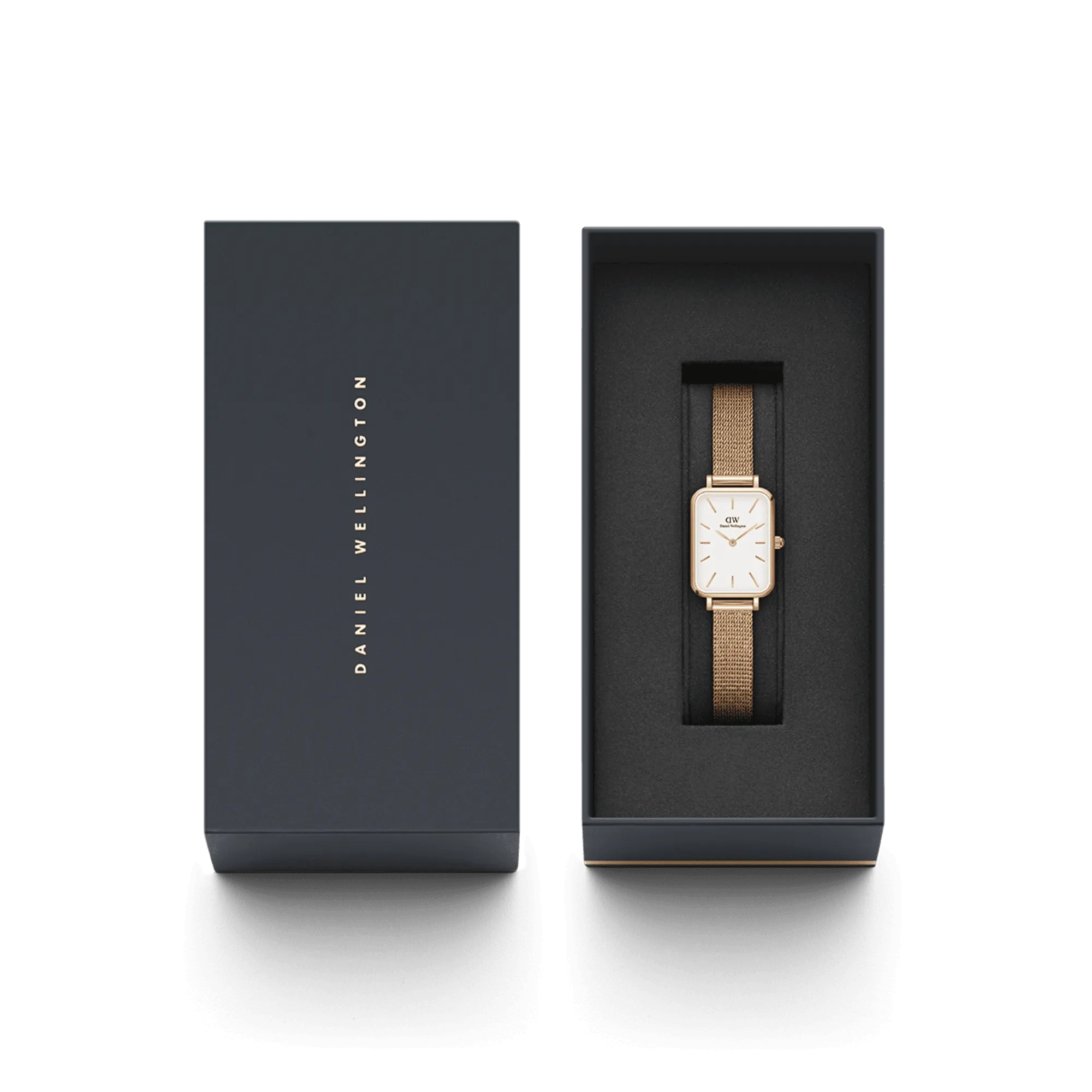 Daniel Wellington Quadro 20X26 Pressed Melrose Rose Gold & White Watch