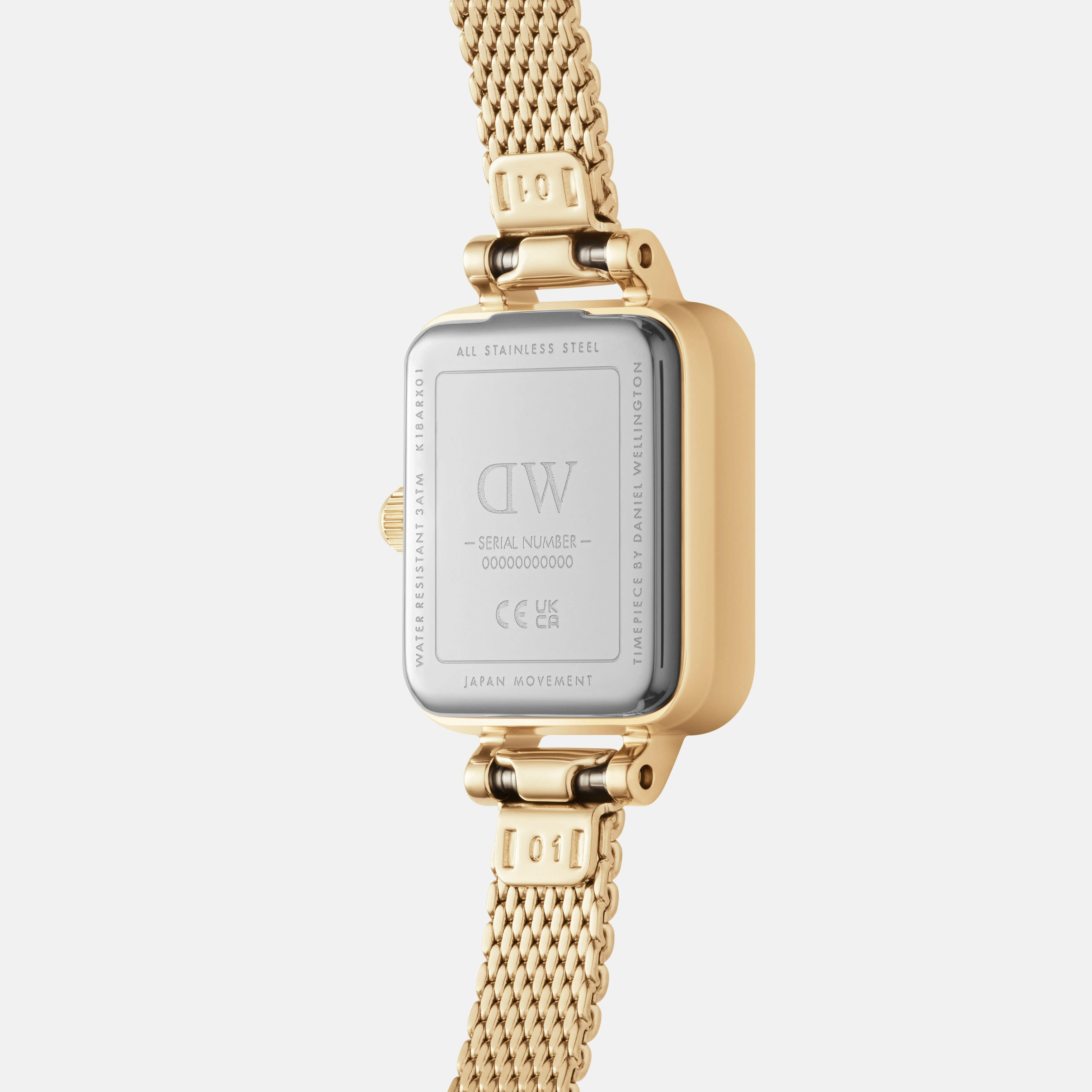 Daniel Wellington Quadro Mini Lumine Bezel 15x18 Evergold G White Watch