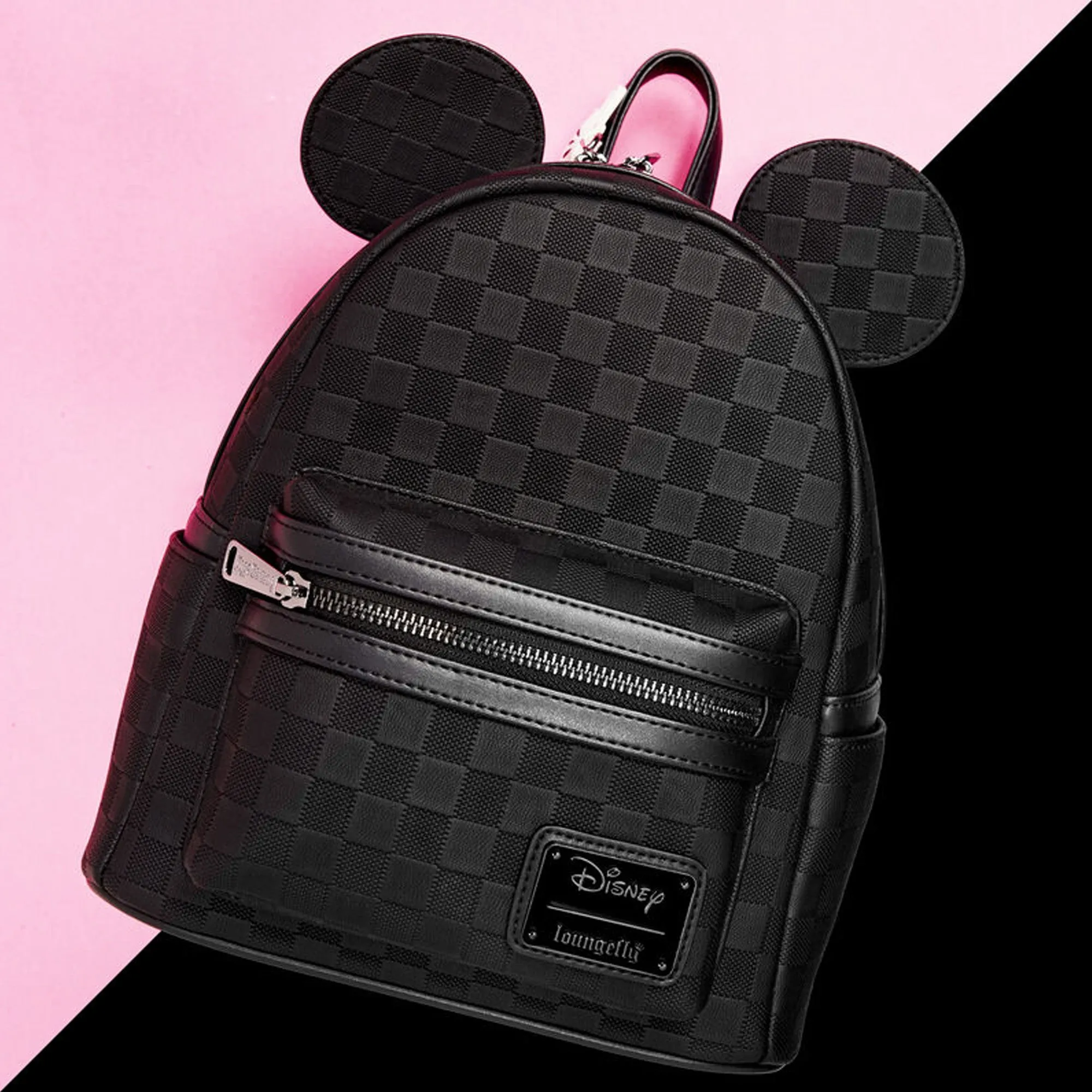 Disney Loungefly Mickey Mouse Checkered Texture Mini Backpack