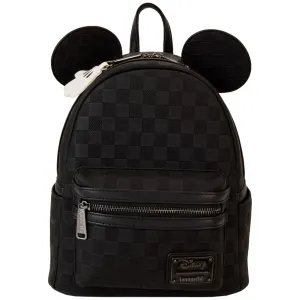 Disney Loungefly Mickey Mouse Checkered Texture Mini Backpack