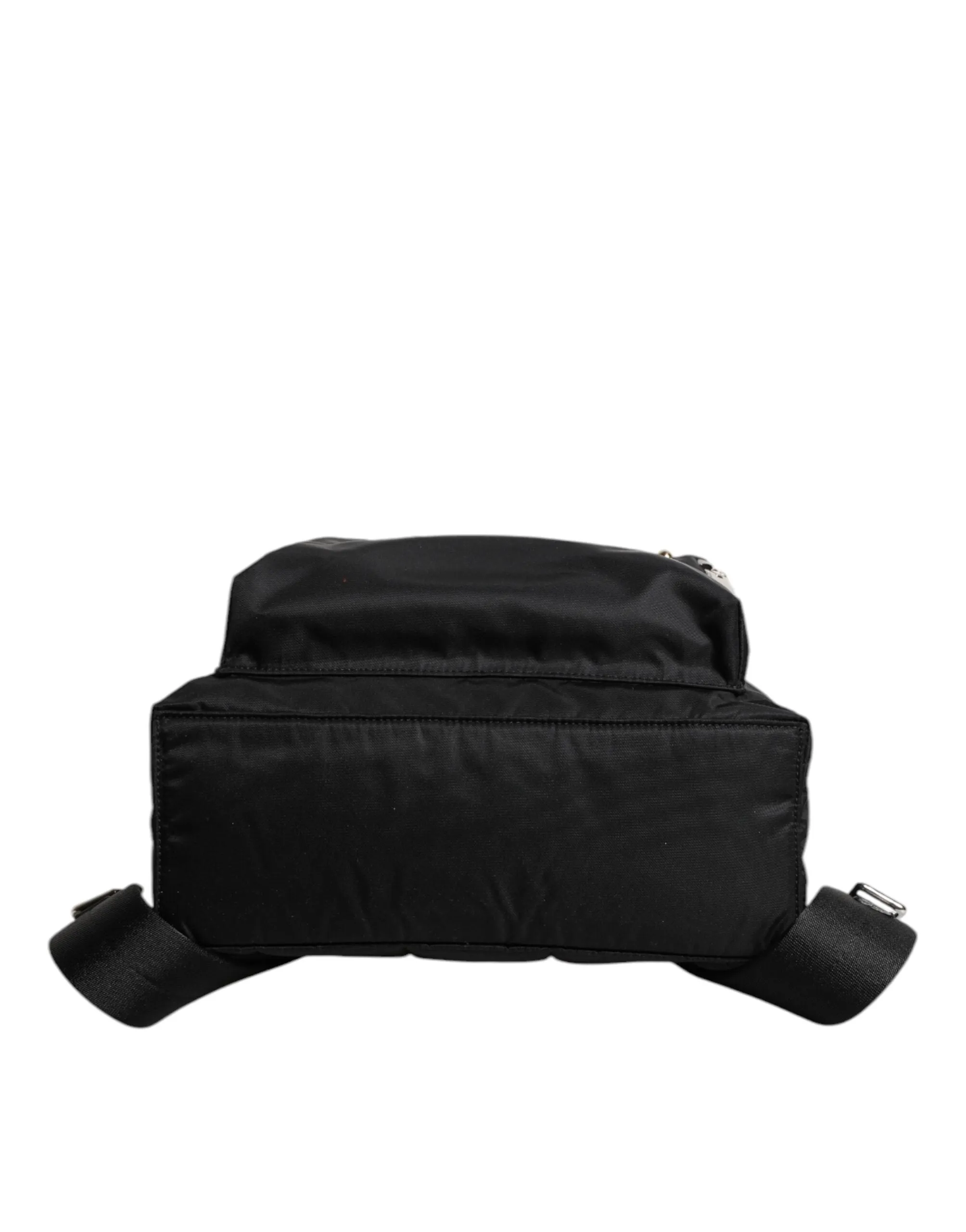 Dolce & Gabbana Black Nylon DG Crown Embellished Backpack VULCANO Bag
