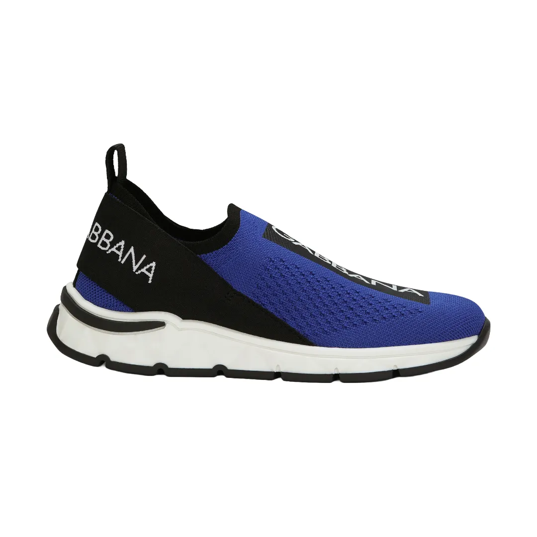 DOLCE & GABBANA KIDS STRETCH MESH SORRENTO 2.0 SNEAKERS BLUE/BLACK