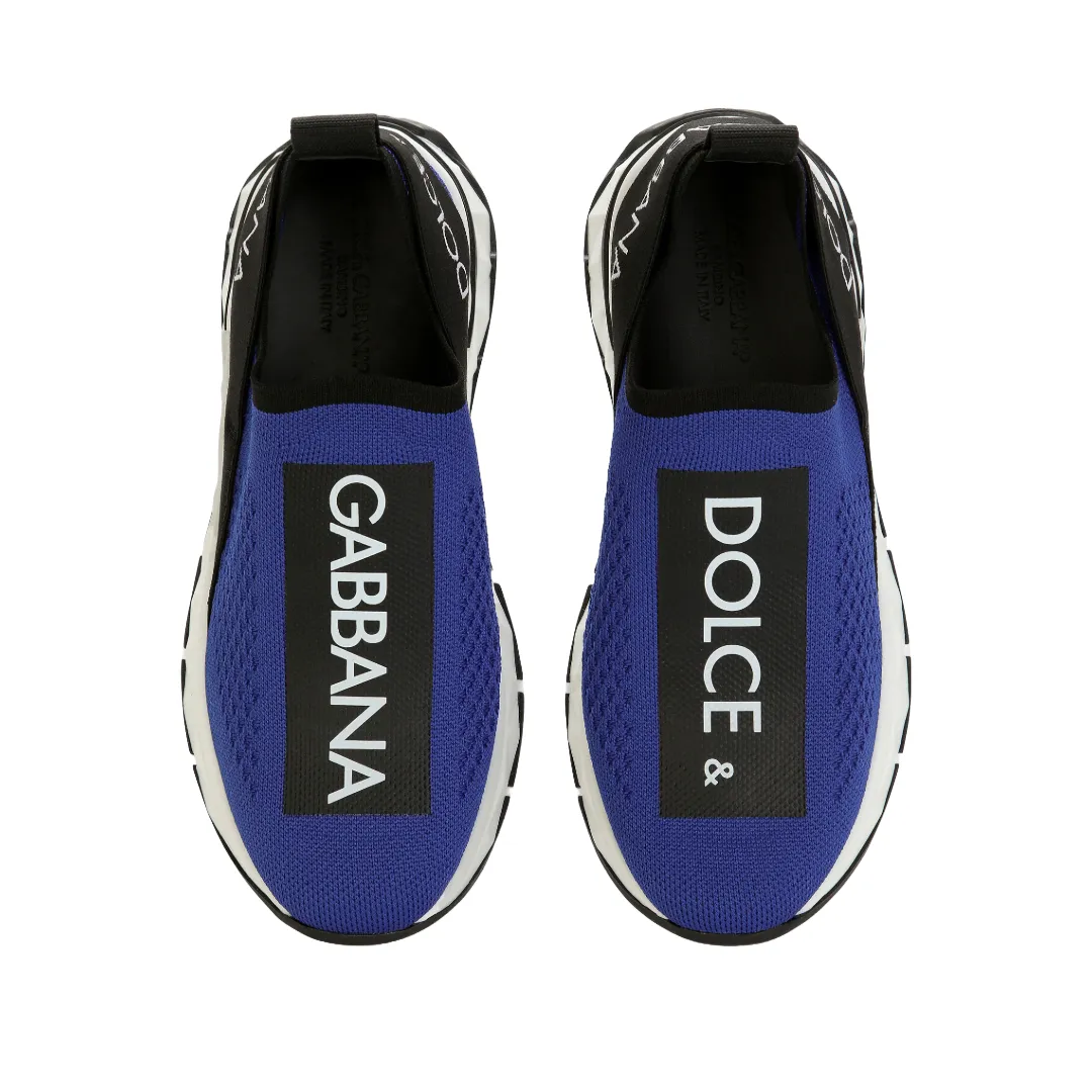 DOLCE & GABBANA KIDS STRETCH MESH SORRENTO 2.0 SNEAKERS BLUE/BLACK