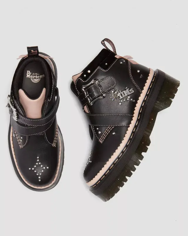 Dr Martens Caitie Leather Buckle Platform Boots