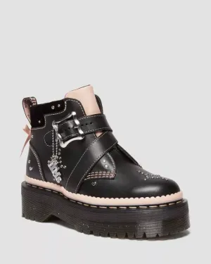 Dr Martens Caitie Leather Buckle Platform Boots