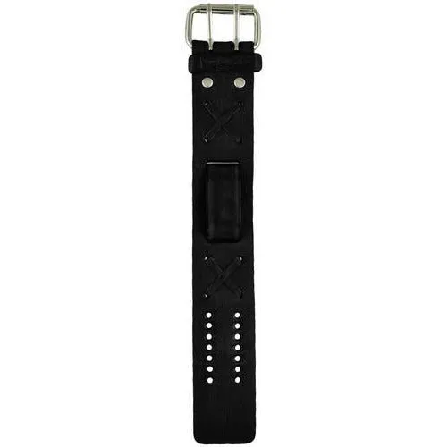 Dual Time SQ Black/Blue Watch with X Distressed Black Leather Cuff