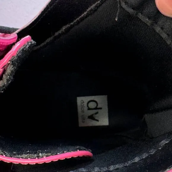 DV by Dolce Vita | Pink Patent Faux Leather Lace Up Combat Ankle Boots | Kid's 5