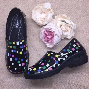 Easy Works Black Multi Clogs 8.5