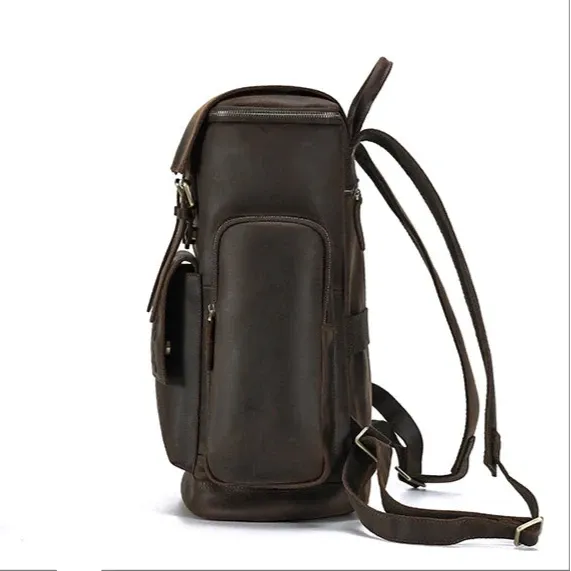 Embossed Design | Leather Travel Backpack